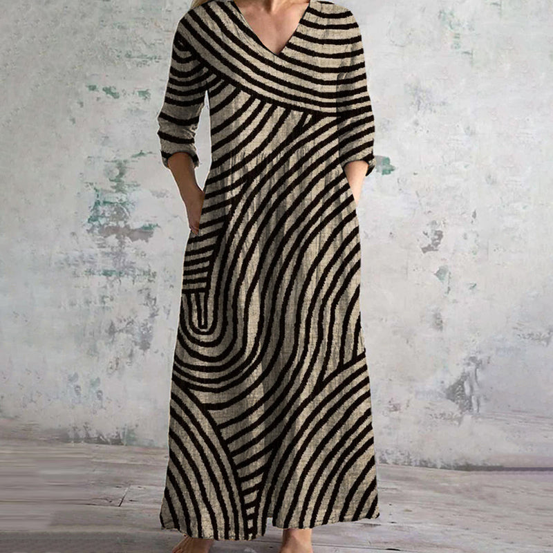 ELARA™ | Vintage Striped Dress