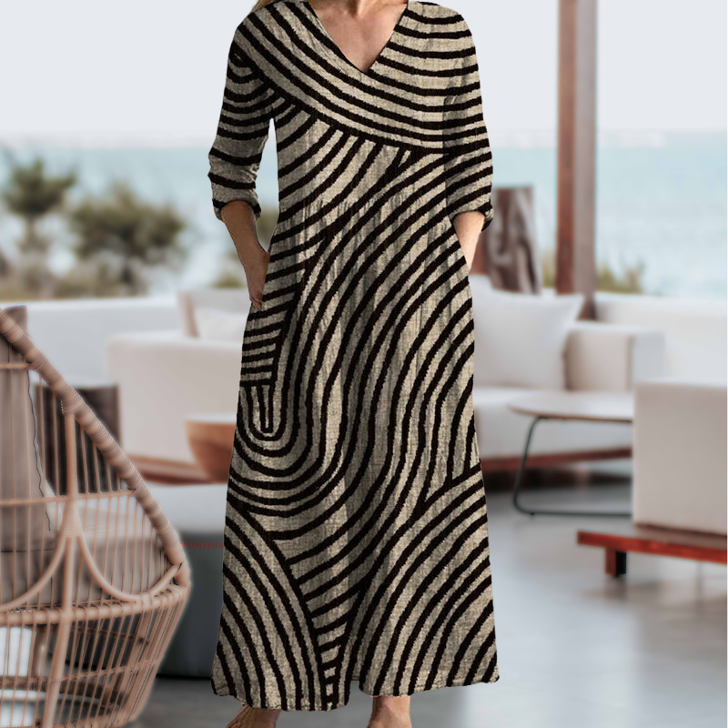 ELARA™ | Vintage Striped Dress