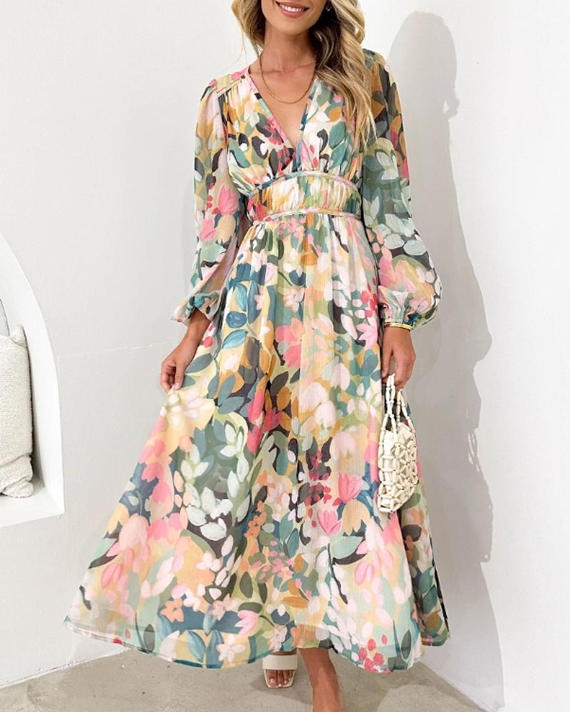 ANNA - Boho Floral Maxi Dress - Clara & Cove