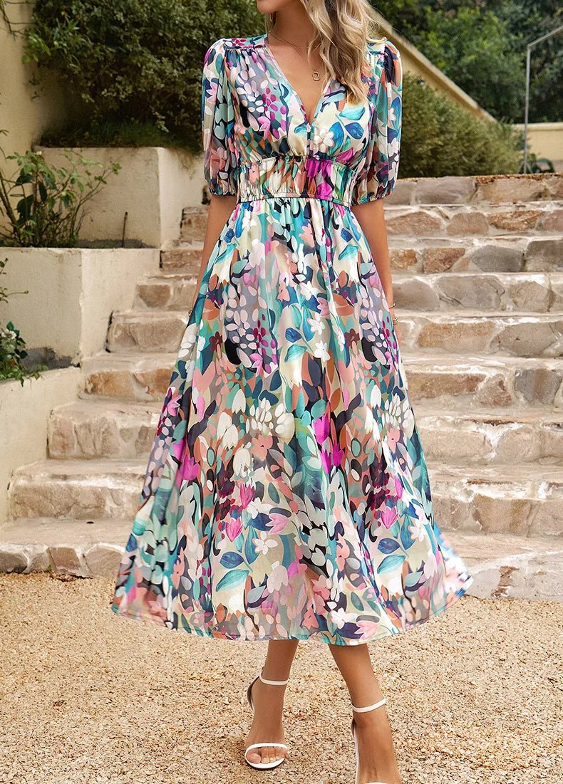 CHELSEA - Floral Midi Dress - Clara & Cove