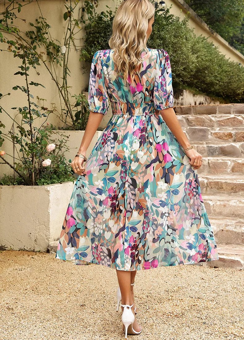 CHELSEA - Floral Midi Dress - Clara & Cove