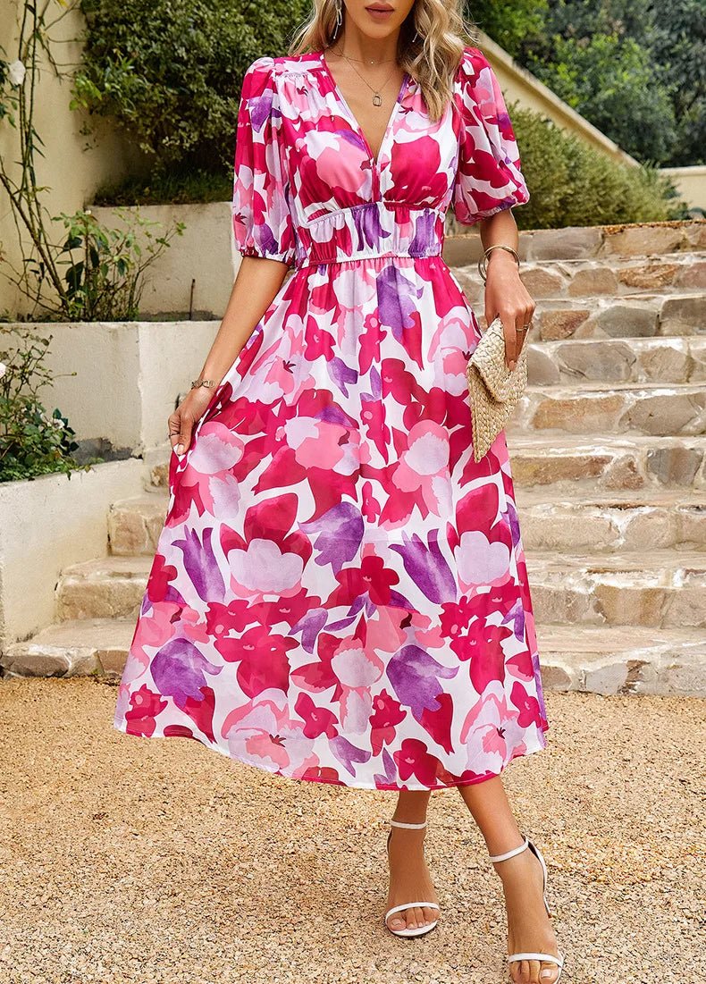 CHELSEA - Floral Midi Dress - Clara & Cove