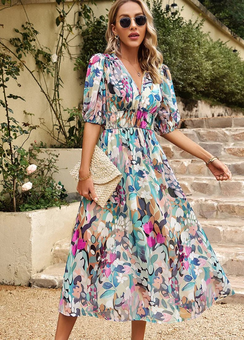 CHELSEA - Floral Midi Dress - Clara & Cove