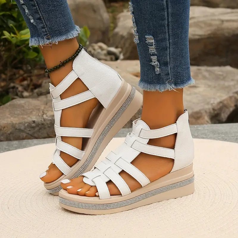 CHLOE - Elegant Wedge Sandals - Clara & Cove