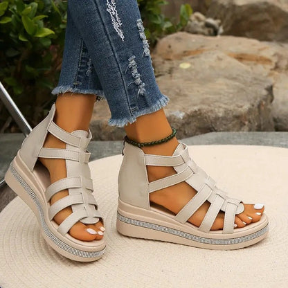 CHLOE - Elegant Wedge Sandals - Clara & Cove