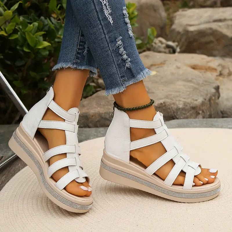 CHLOE - Elegant Wedge Sandals - Clara & Cove