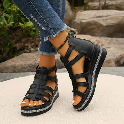 CHLOE - Elegant Wedge Sandals - Clara & Cove