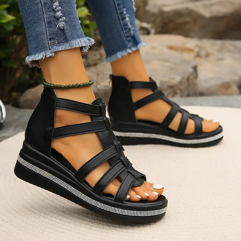 CHLOE - Elegant Wedge Sandals - Clara & Cove