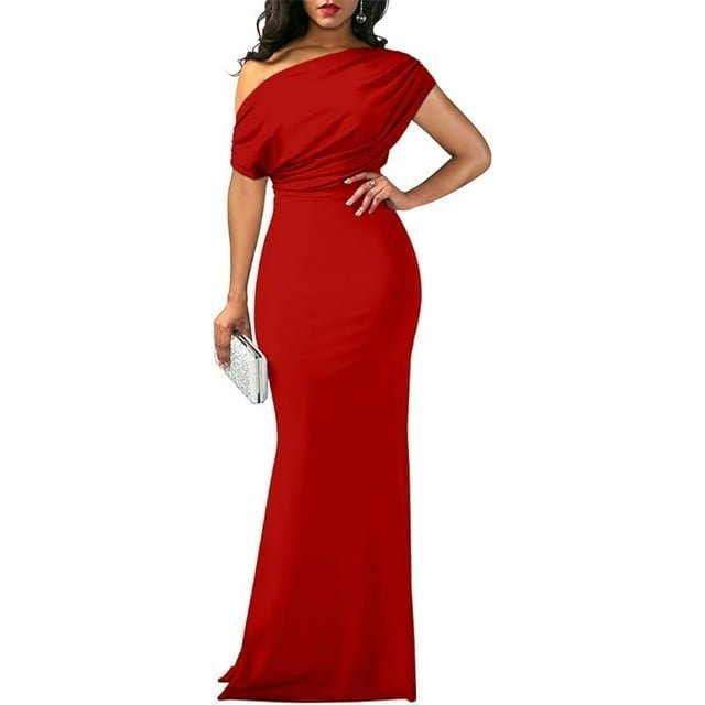 Christine - Elegant High - Neck Slit Dress - Clara & Cove