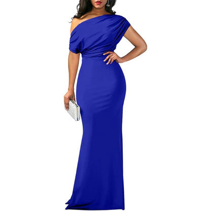 Christine - Elegant High - Neck Slit Dress - Clara & Cove