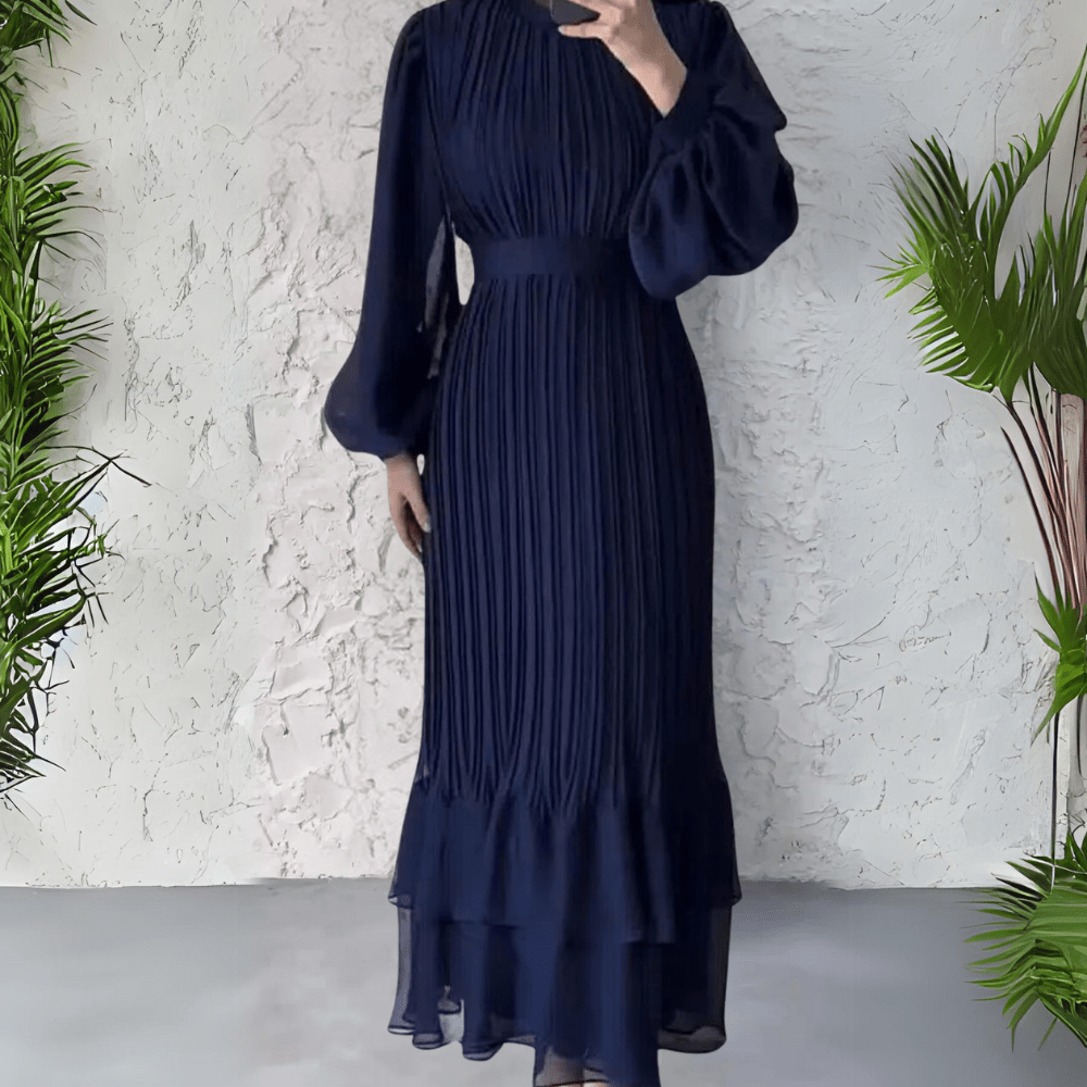 Hannah - Pleated Elegant Dress - Clara & Cove