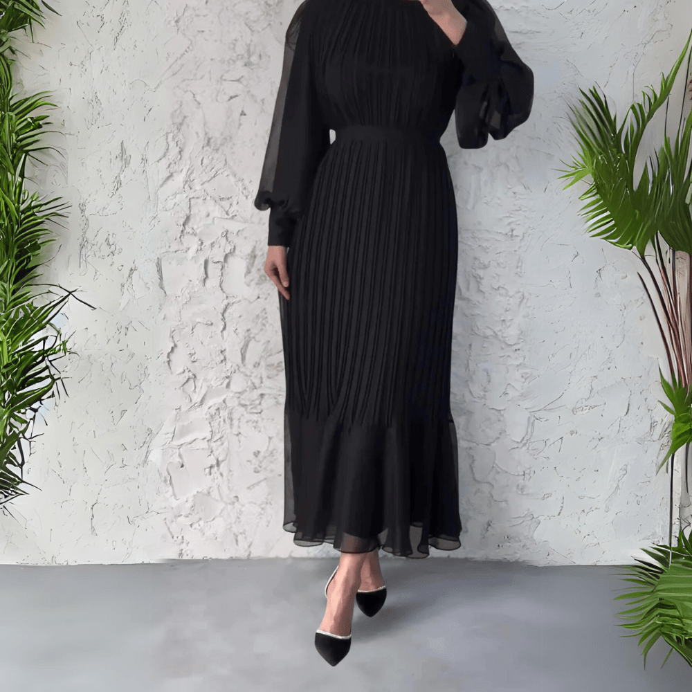 Hannah - Pleated Elegant Dress - Clara & Cove