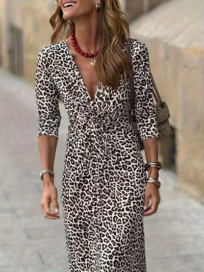 Juliet | Leopard Midi Dress - Clara & Cove