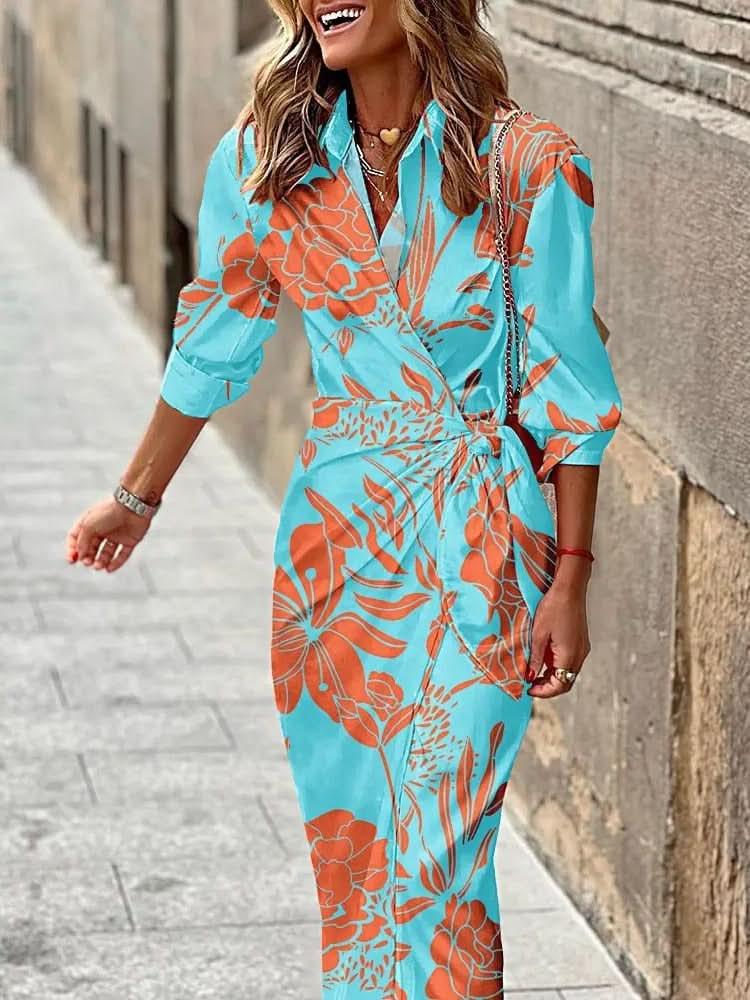 LARA™ - Printed Wrap Dress - Clara & Cove