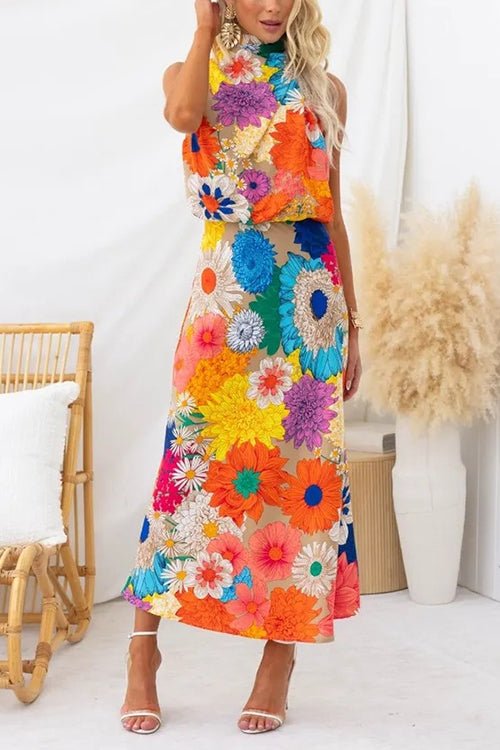 Rhiann - Vibrant Floral Maxi Dress - Clara & Cove