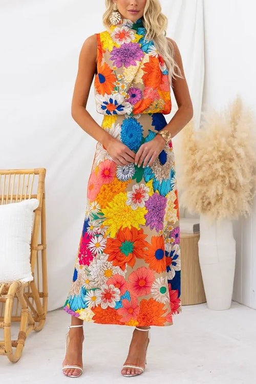 Rhiann - Vibrant Floral Maxi Dress - Clara & Cove