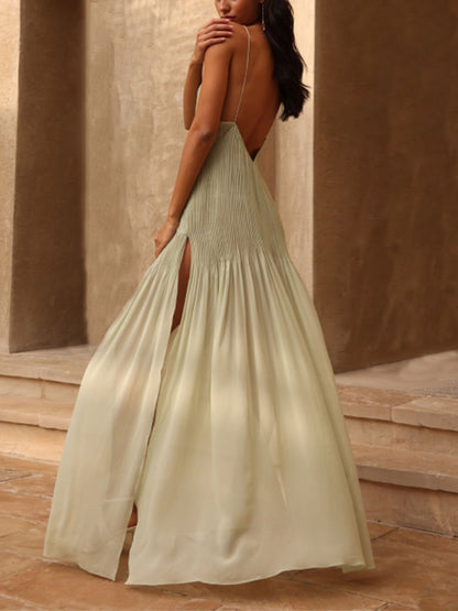 Valery - Ethereal Pleated Maxi Dress - Clara & Cove